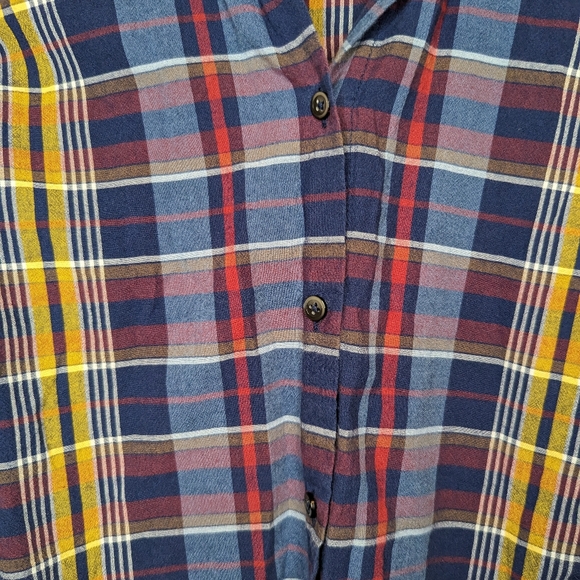 Madewell Plaid Button Down Tank Top with Fringe and Collar Medium - Picture 5 of 7